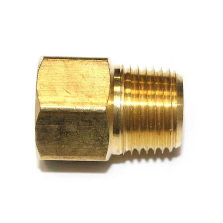 Interstate Pneumatics 1/2 Inch NPT Male x 1/2 Inch NPT Female Brass Hex Adapter FB808